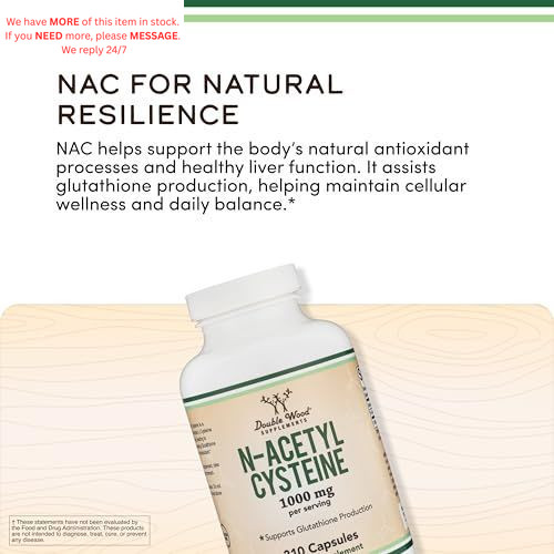 NAC Supplement N-Acetyl Cysteine (1,000mg Per 210 Count (Pack of 1), Red