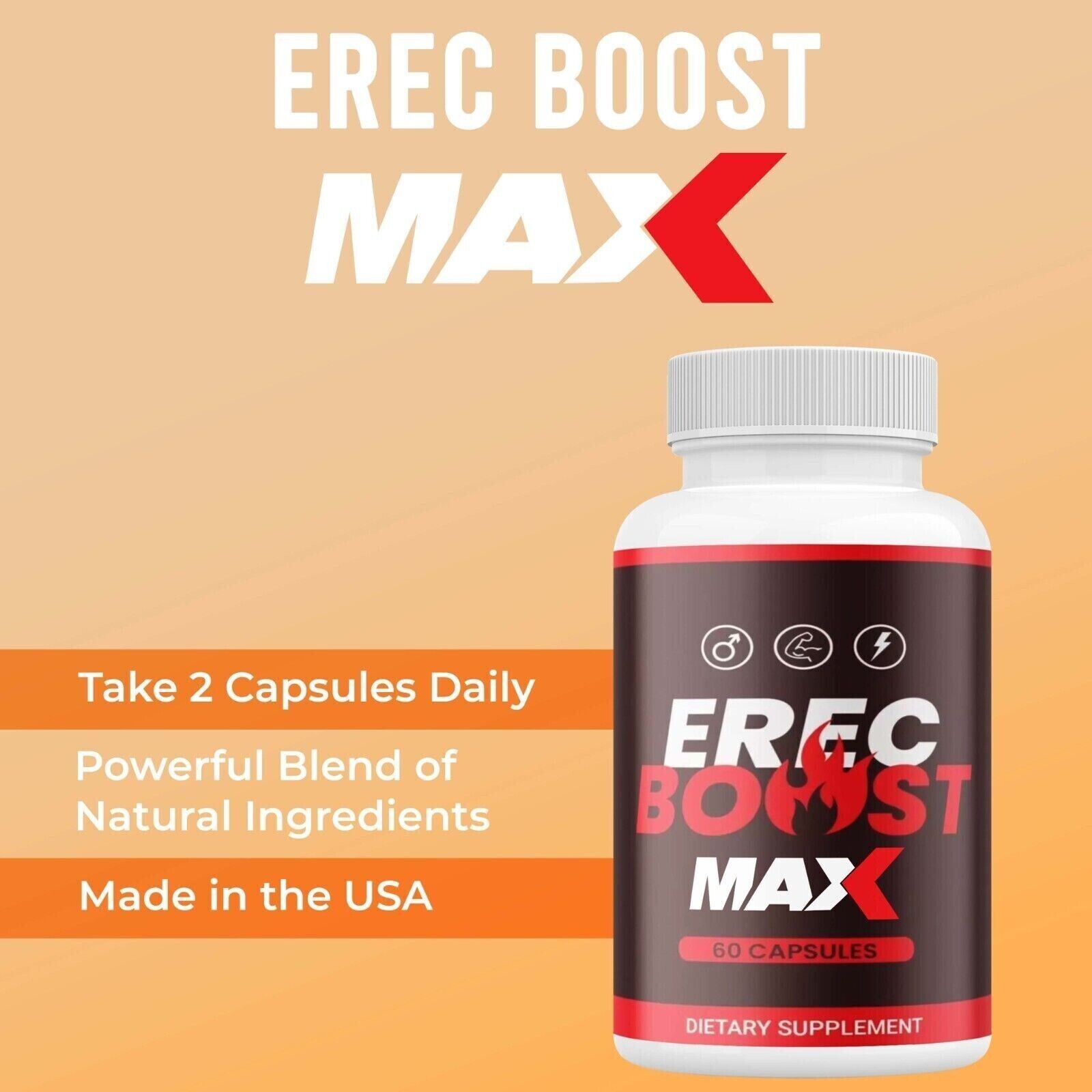 (3 Pack) Erec Boost MAX Pills Erec Booster Erec Boost High Drive for MEN(60Caps)