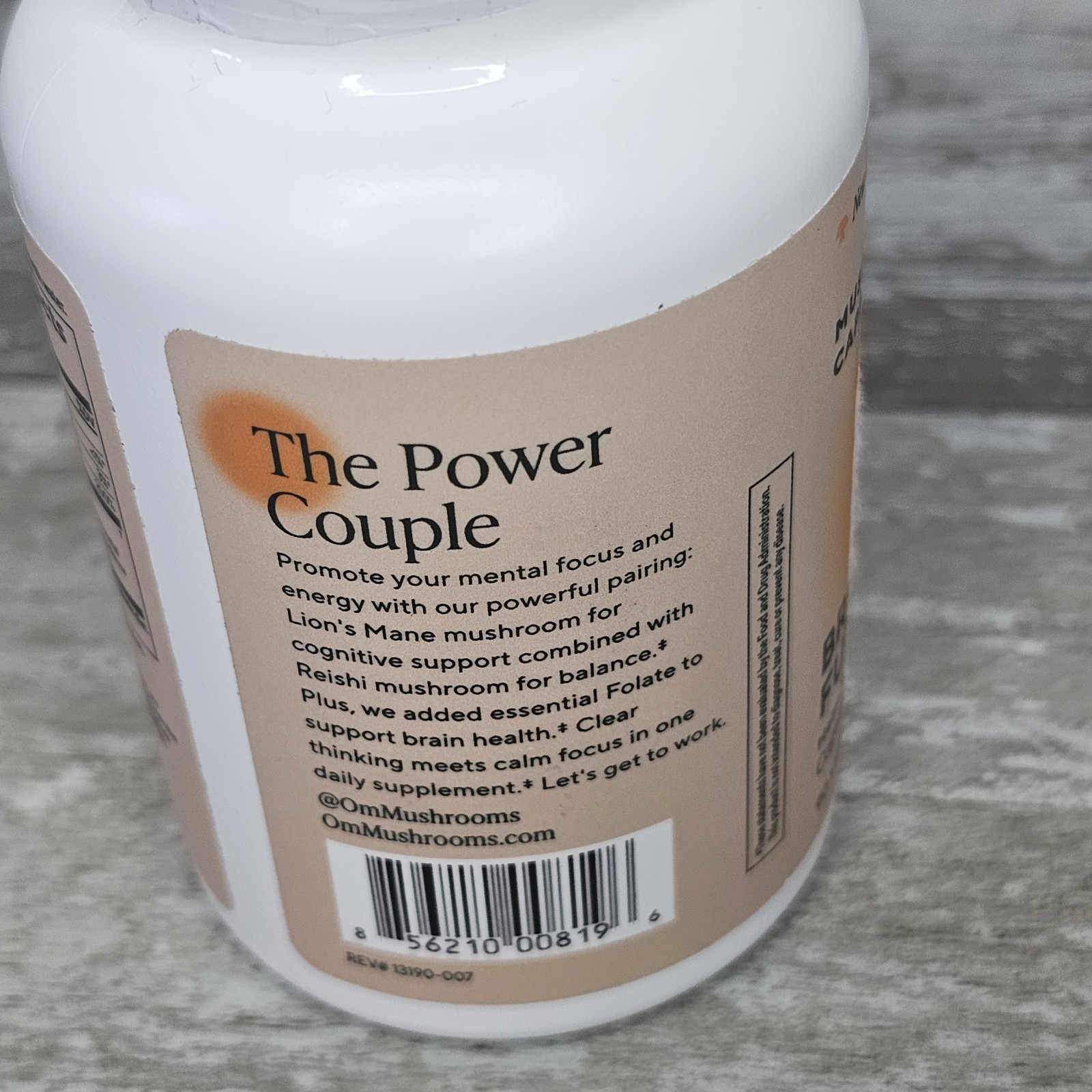 Om Brain Fuel Mushroom Capsules Lion’s Mane Reishi Cognitive Health 90ct 09/2027
