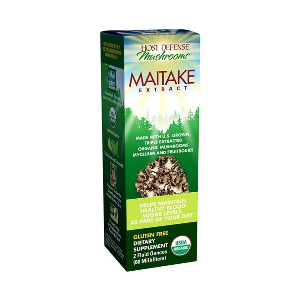 Host Defense Maitake Extract 2 Oz Organic Blood Sugar Support* Fungi Perfecti
