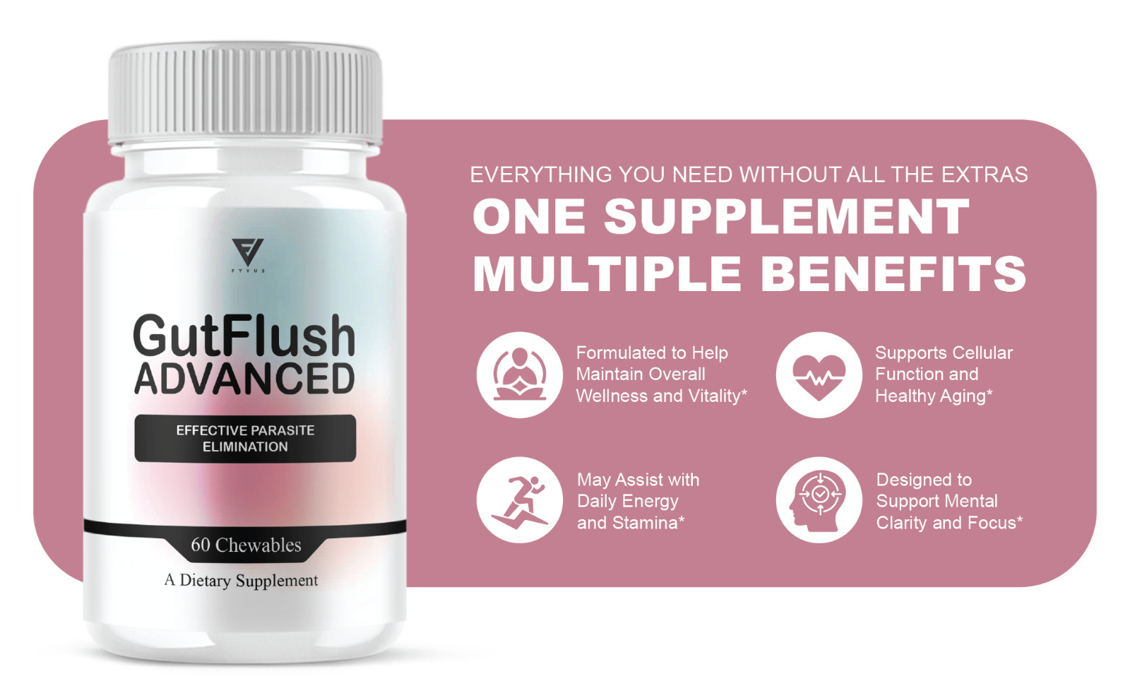 (5 Pack) Gut Flush Premium Probiotic Supplement, GutFlush Pills (300 Capsules)
