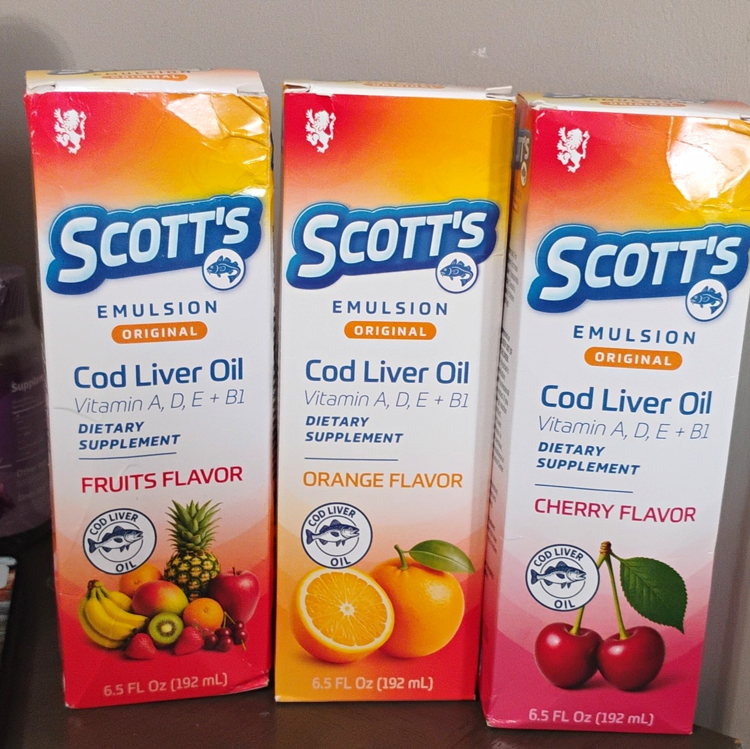 Scott’s Emulsion Original Cod Liver Oil Liquid Vitamins A D E B1 6.5 fl oz