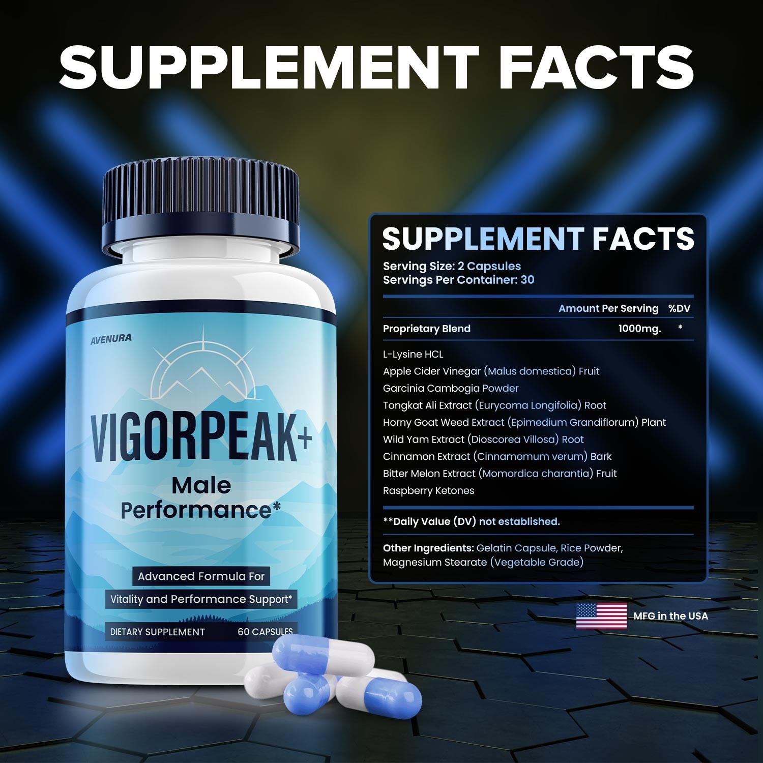 (1 Pack) VigorPeak for Men Capsules – Vigor Peak Advanced Formula Natural Blend
