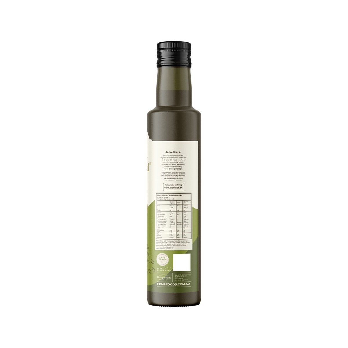 Hemp Foods Australia Organic Hemp Gold Seed Oil 500ml