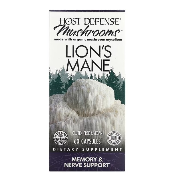 Host Defense, Mushrooms, Lion’s Mane, 2 PACK, 60 Capsules each (120 total!)