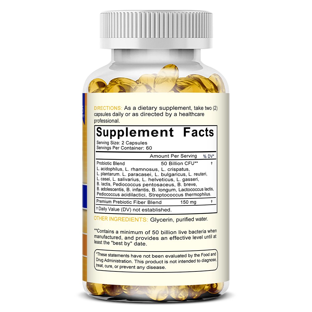 Probiotics 20 Strains 50 Billion Cfu Softgel Bolsters Immunity Support Digestion