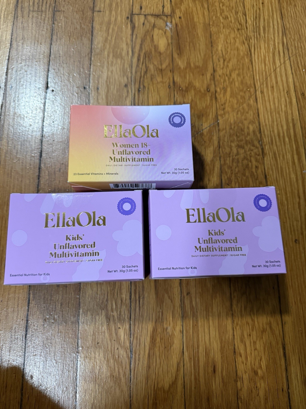 3x EllaOla Unflavored Multivitamin Powder Sugar Free Vegan Gluten-Free Non-GMO30