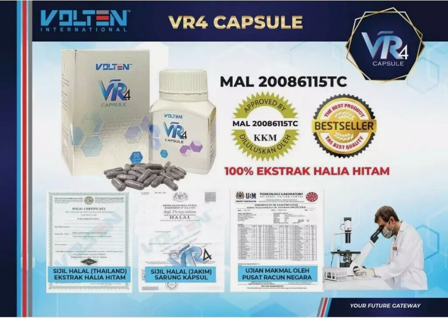 4 X Volten VR4 Capsule Black Ginger Extract Plant Based General Health
