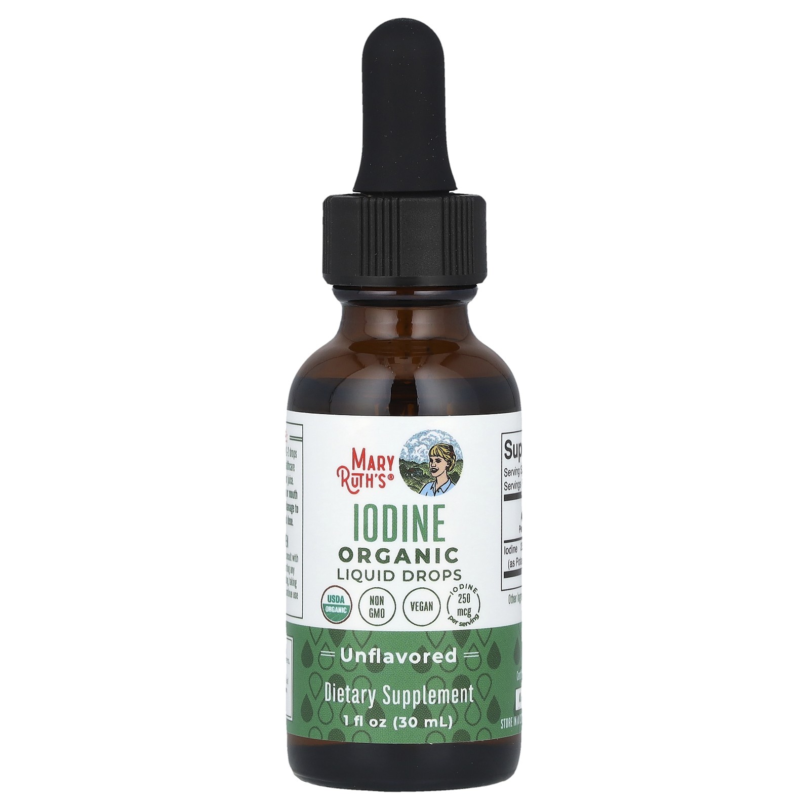 Organic Iodine Liquid Drops, Unflavored, 1 fl oz (30 ml)