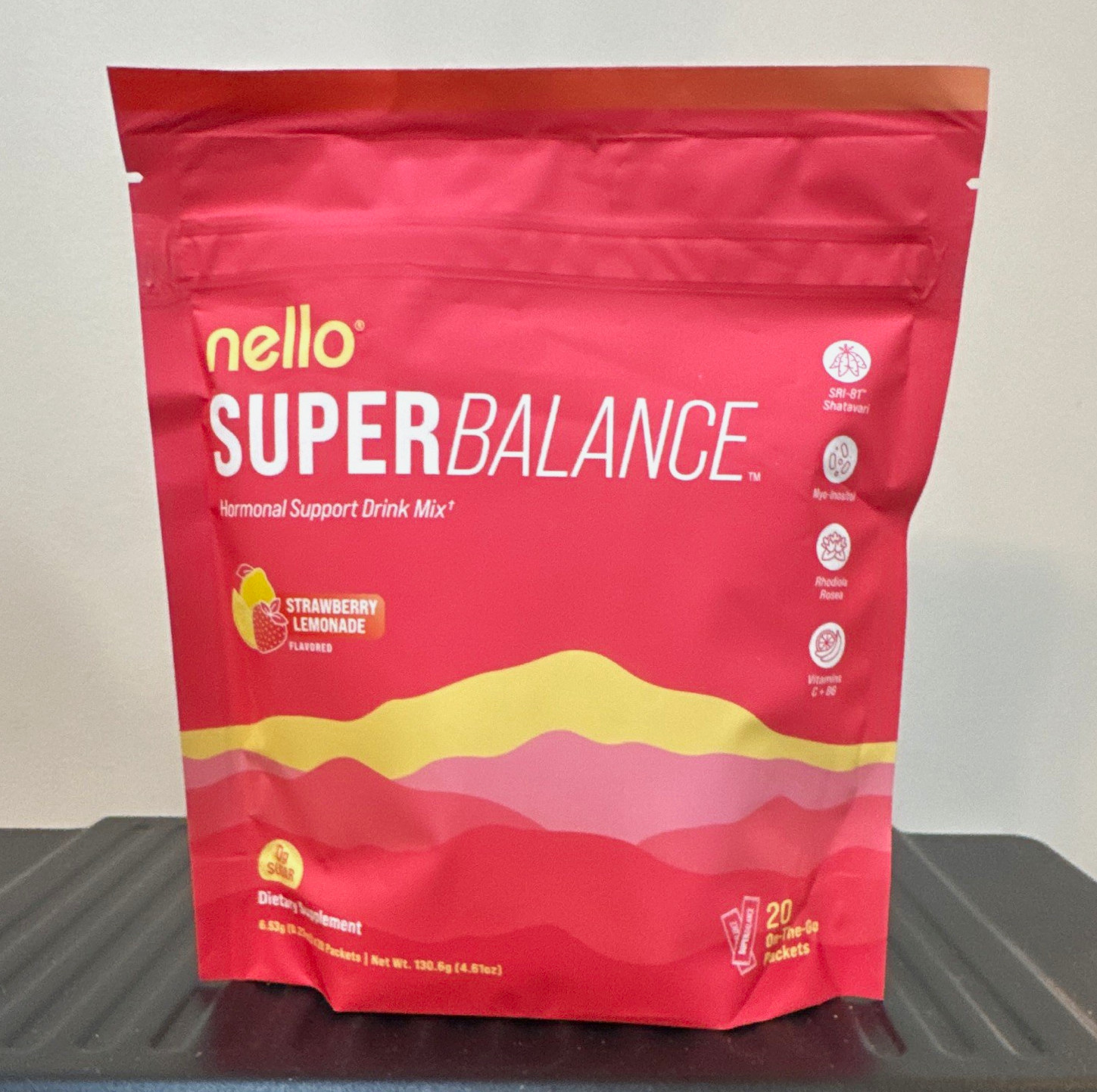 nello SUPERBALANCE Hormone Support Vegan Drink Mix Powder Strawberry Lemonade 20