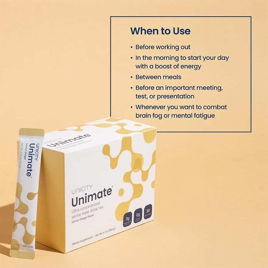 Unicity Unimate lemon 60 Pkt And 30 Balance Flavor 09/27 SEALED FREE SHIPPING