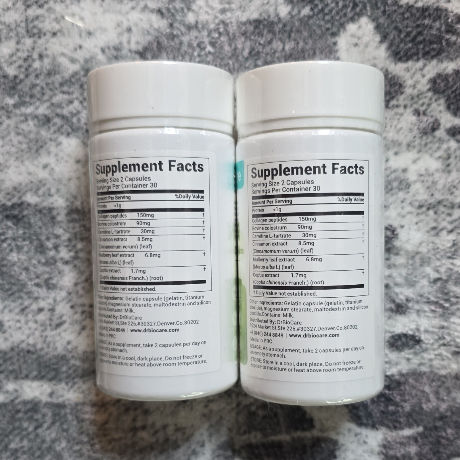 DrBioCare Collagen Peptides + L-Carnitine Complex 60 Capsules Exp 12/2027