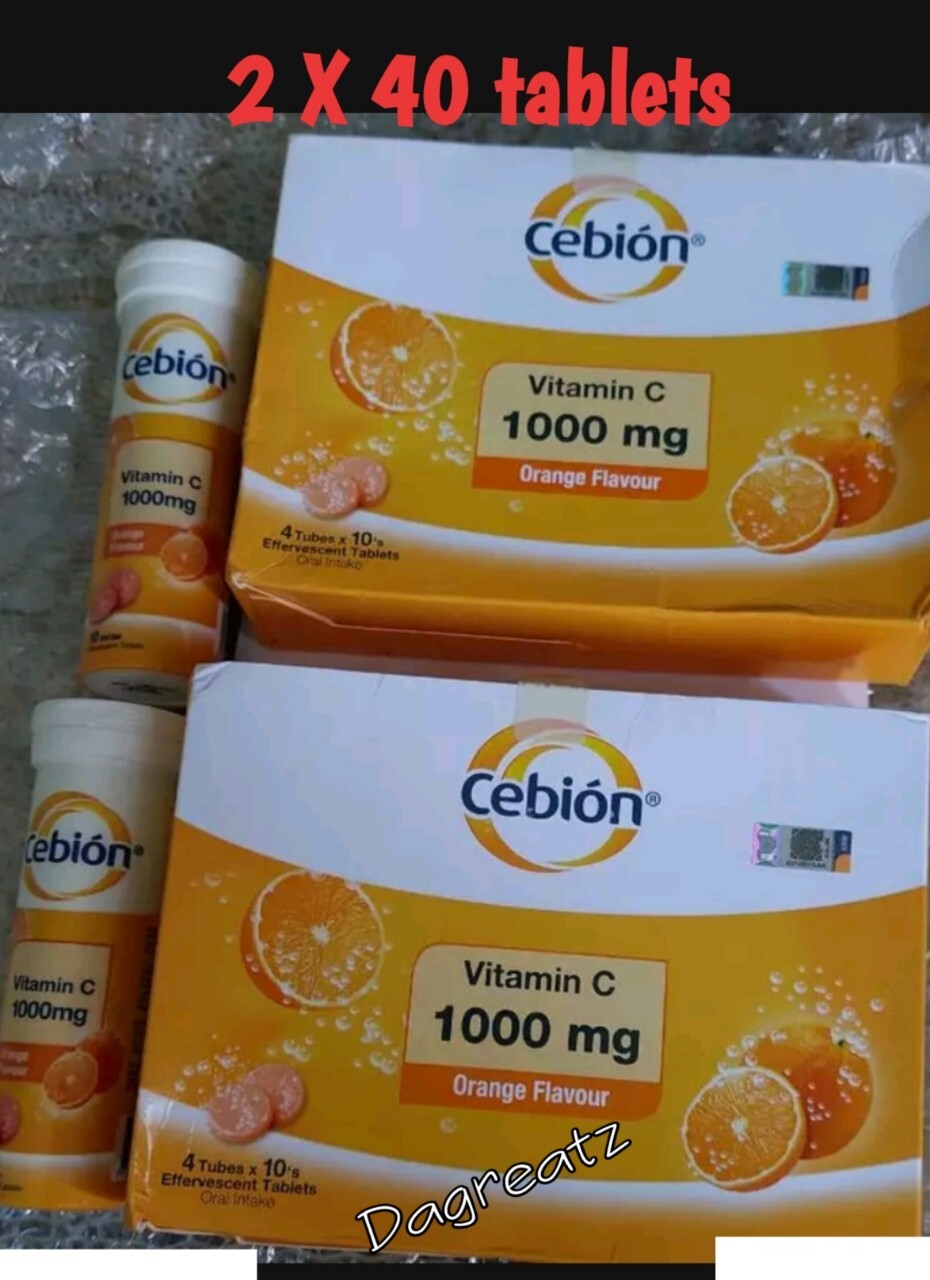 2x 40 Tablets CEBION Effervescent Vitamin C 1000mg Daily Supplement OrangeFlavor