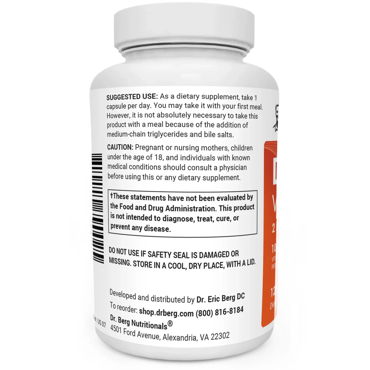 Dr. Berg – D3 & K2 Vitamin – 120 Capsules – 10,000IU Vitamin D 100mcg Vitamin K2