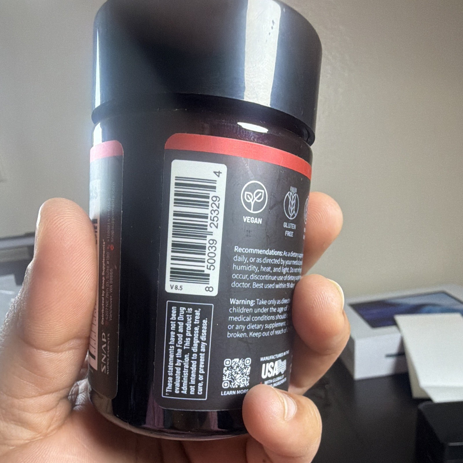 SNAP Nitric Oxide Booster Capsules L-Citrulline L-Arginine Vegan 60 10mg