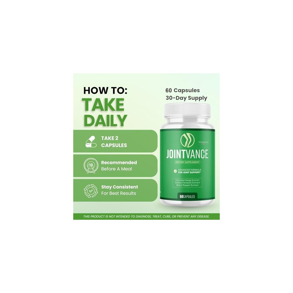 Valdivia JointVance 60 Capsules Dietary Supplement Made in USA