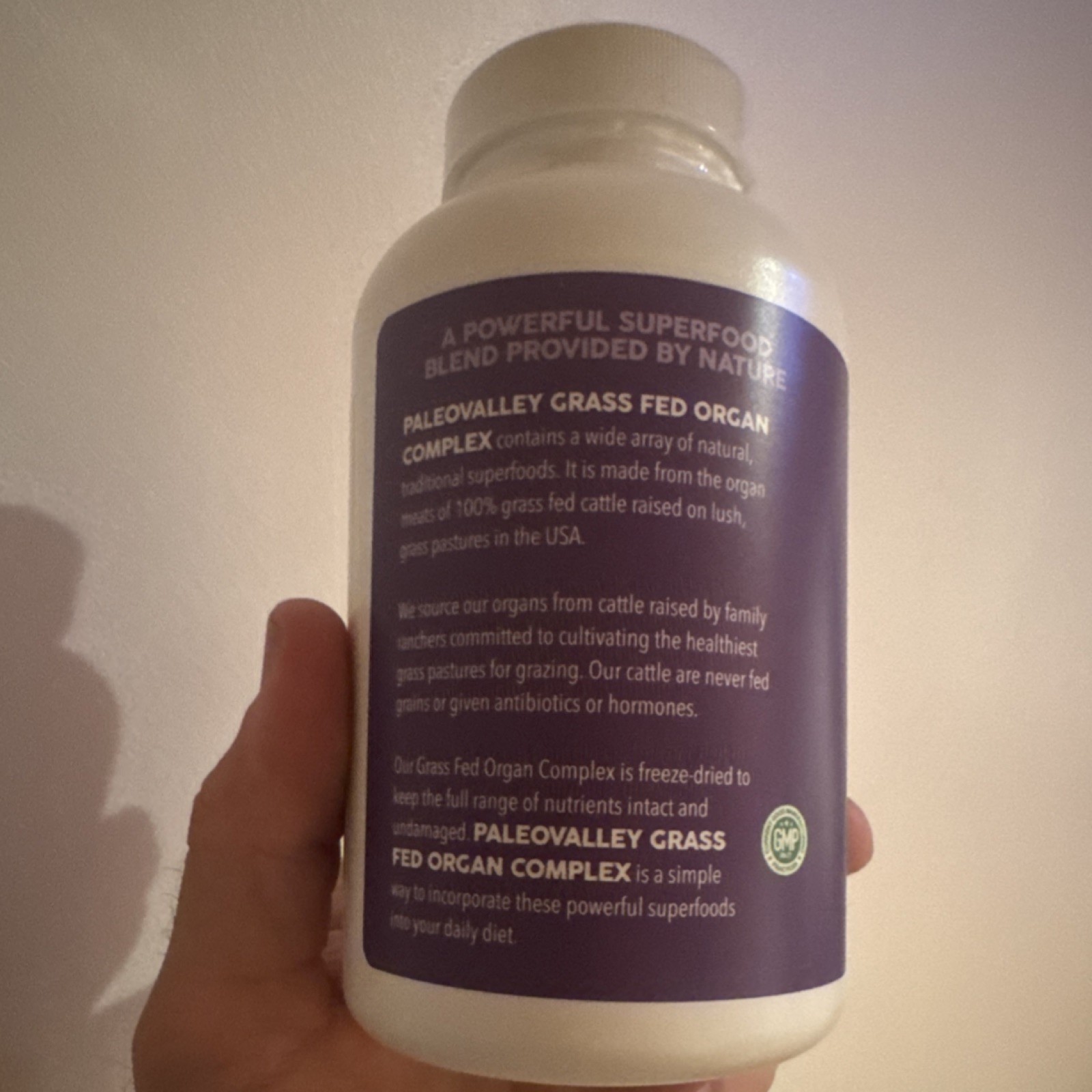 Paleovalley Grass Fed Freeze Dried Organ Complex Gluten-Free 180 Capsules