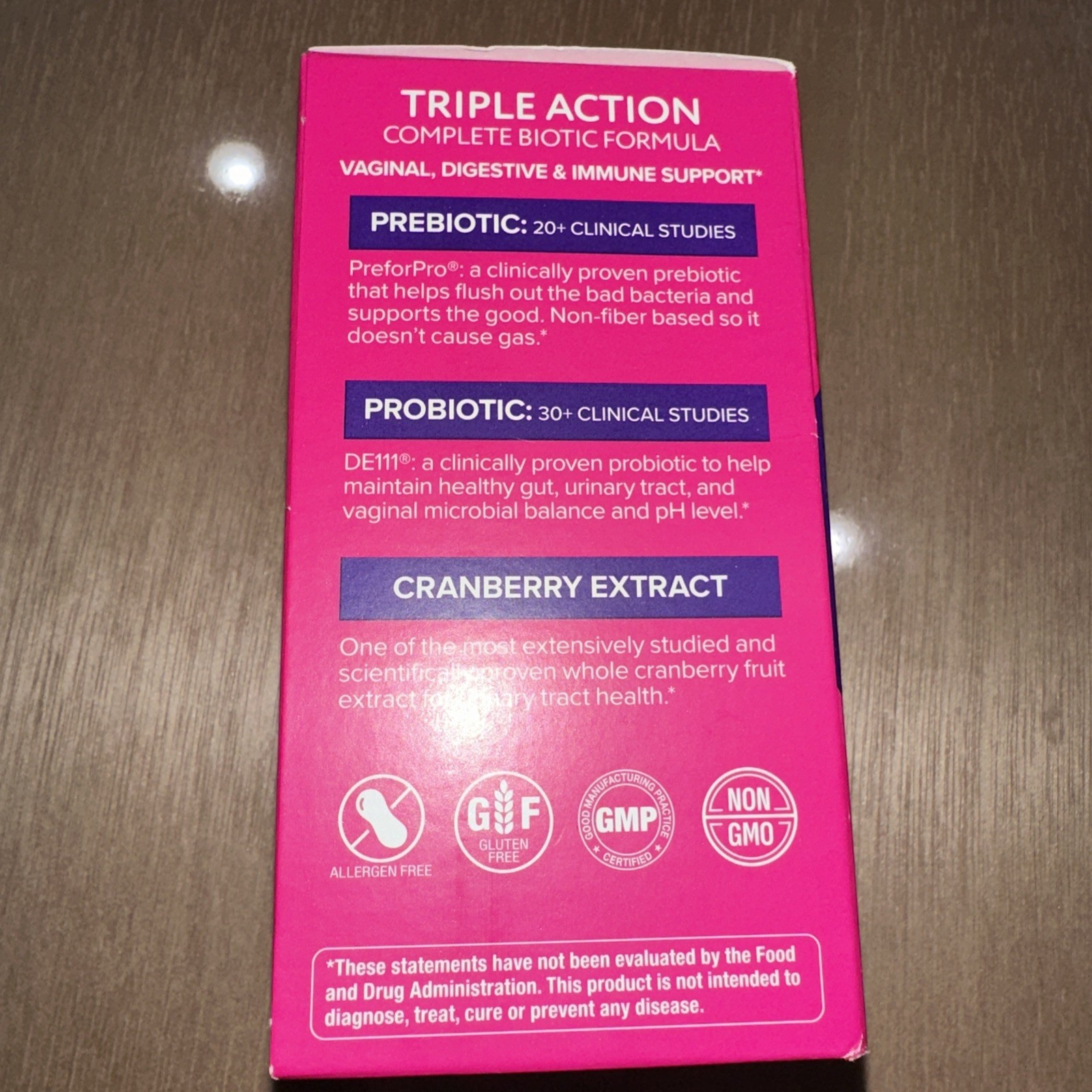 Florajen Women’s Triple Action Probiotic Pre + Pro + Cranberry 30 Caps EXP10/26