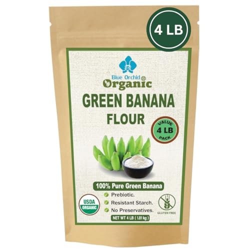 Organic Green Banana Powder 4 LB – Superfood Prebiotic Resistant Starch, High Fi