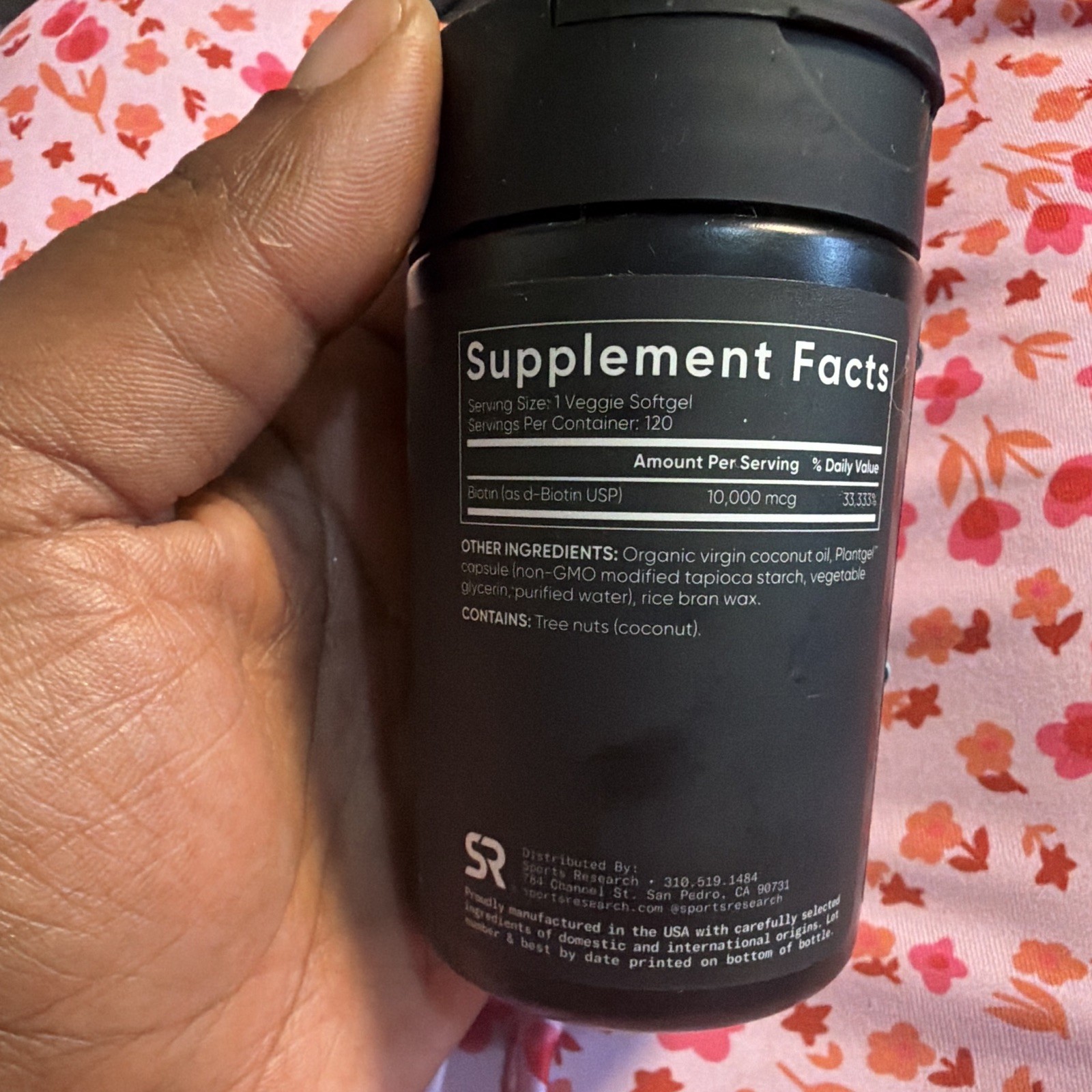 Sports Research Biotin 10,000mcg 120 Softgels Vegan Non-GMO Gluten-Free