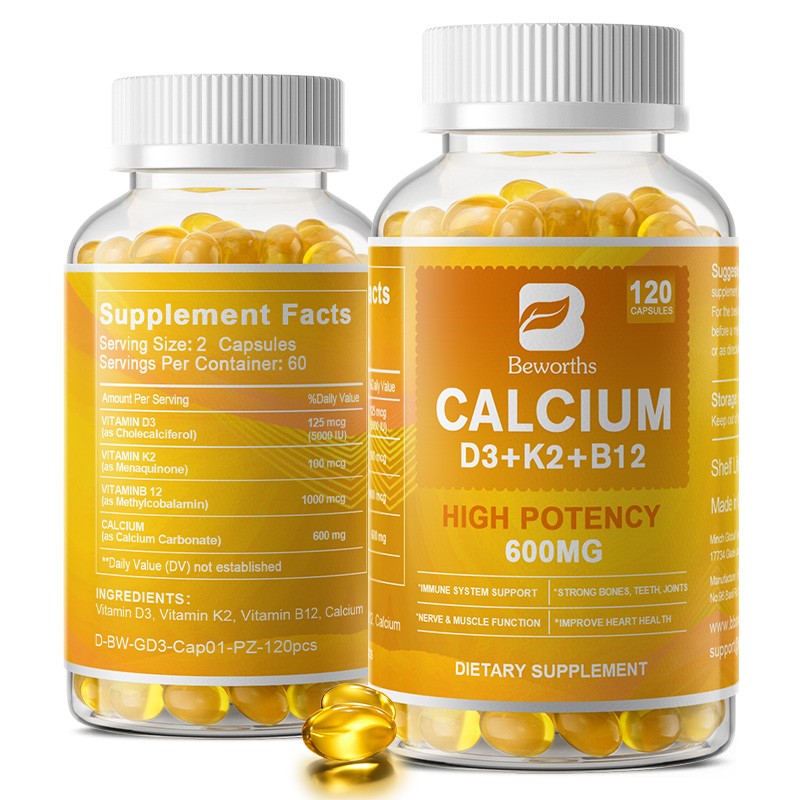 Calcium 1200mg with Vitamin D3 Supplement for Strong Bones & Muscle Health