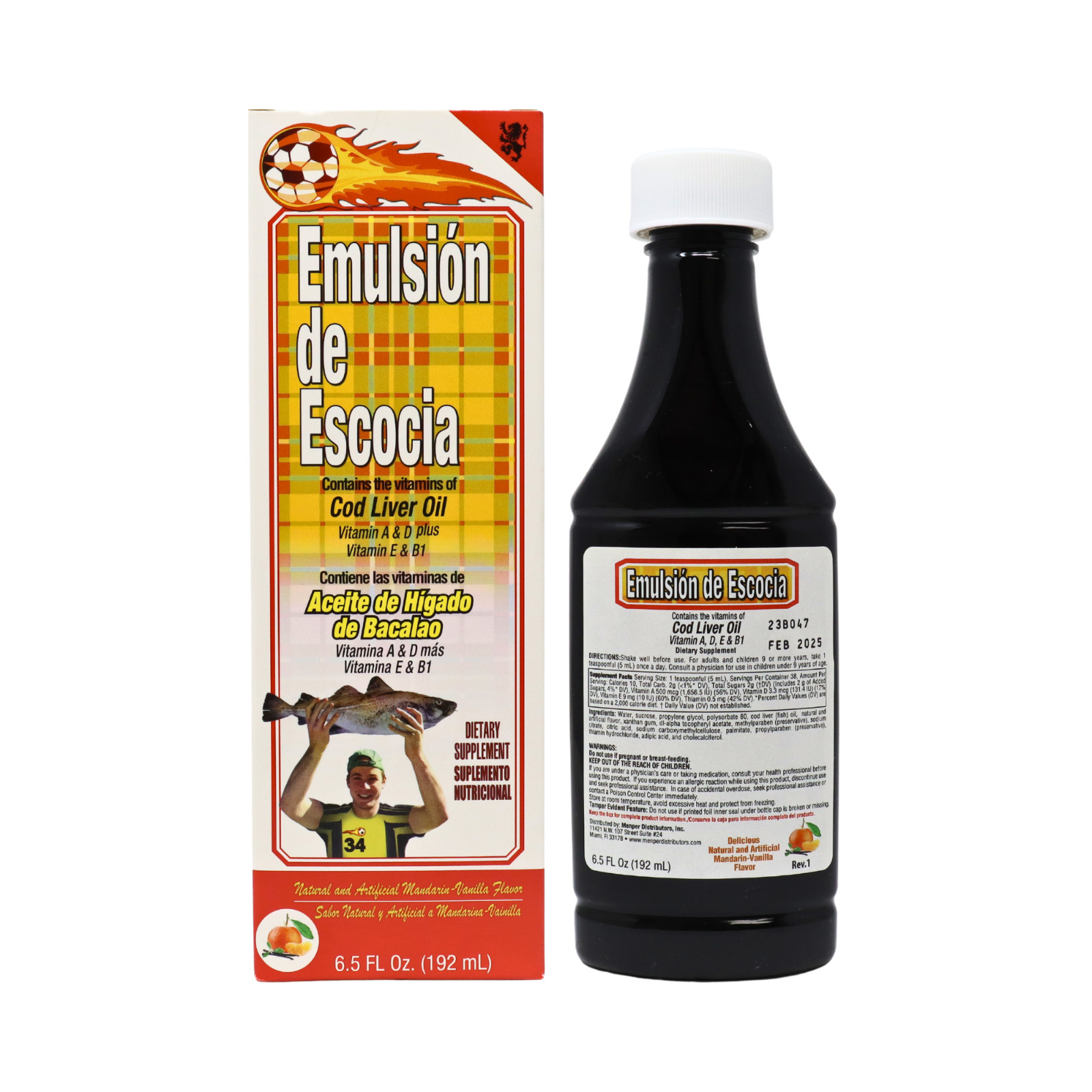 Emulsion De Escocia Cod Liver Oil & Vit A, D & E – Mandarin Vanilla 6.5 fl oz