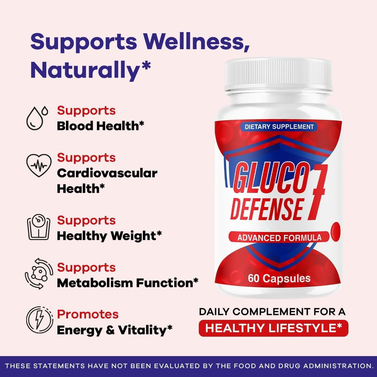 GlucoDefense Blood Sugar Support 7-in-1 Supplement Capsules 3 Pack 180Ct
