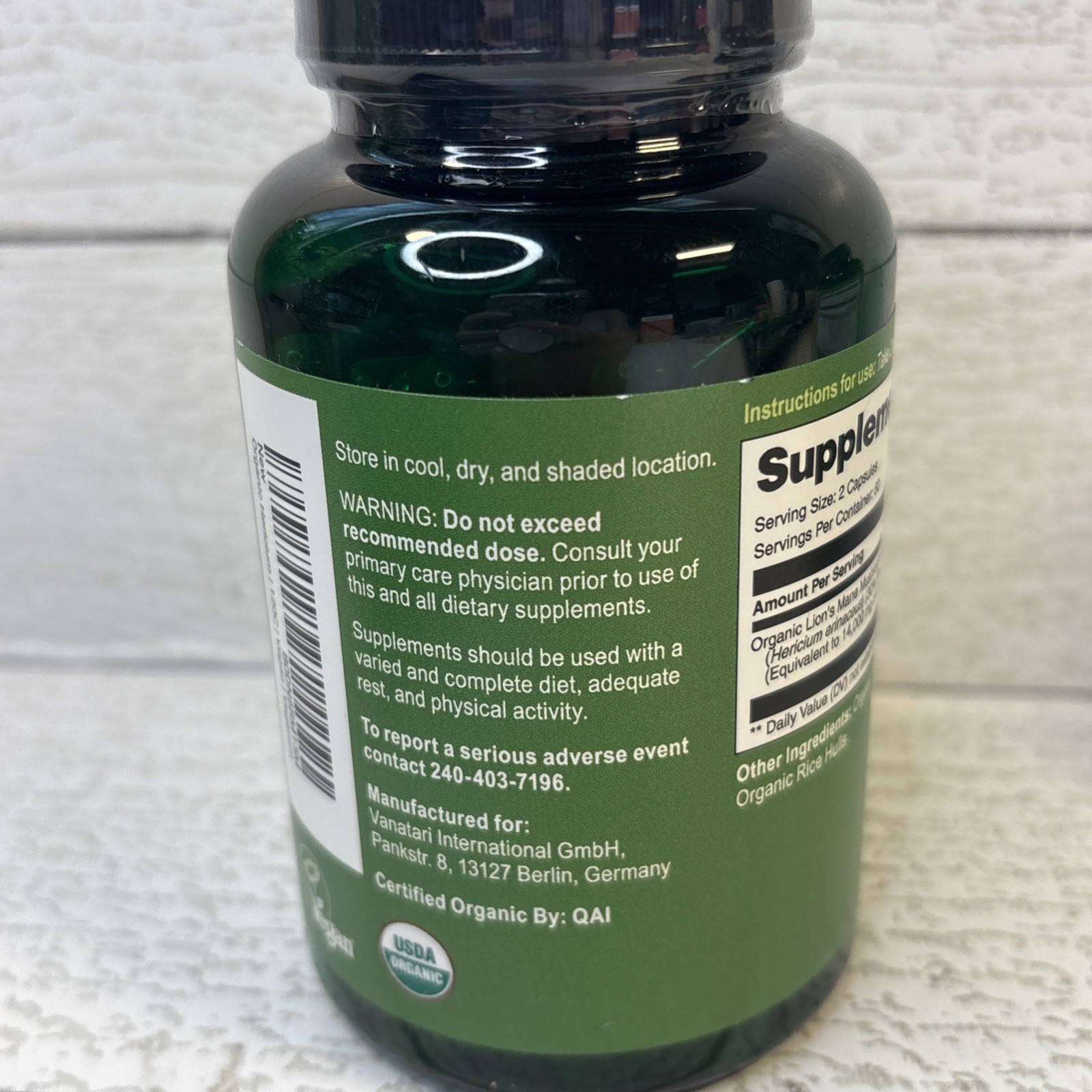 2X Vegavero Organic Vegan Lions Mane Mushroom Extract 14000mg 120 Caps Exp 2/28