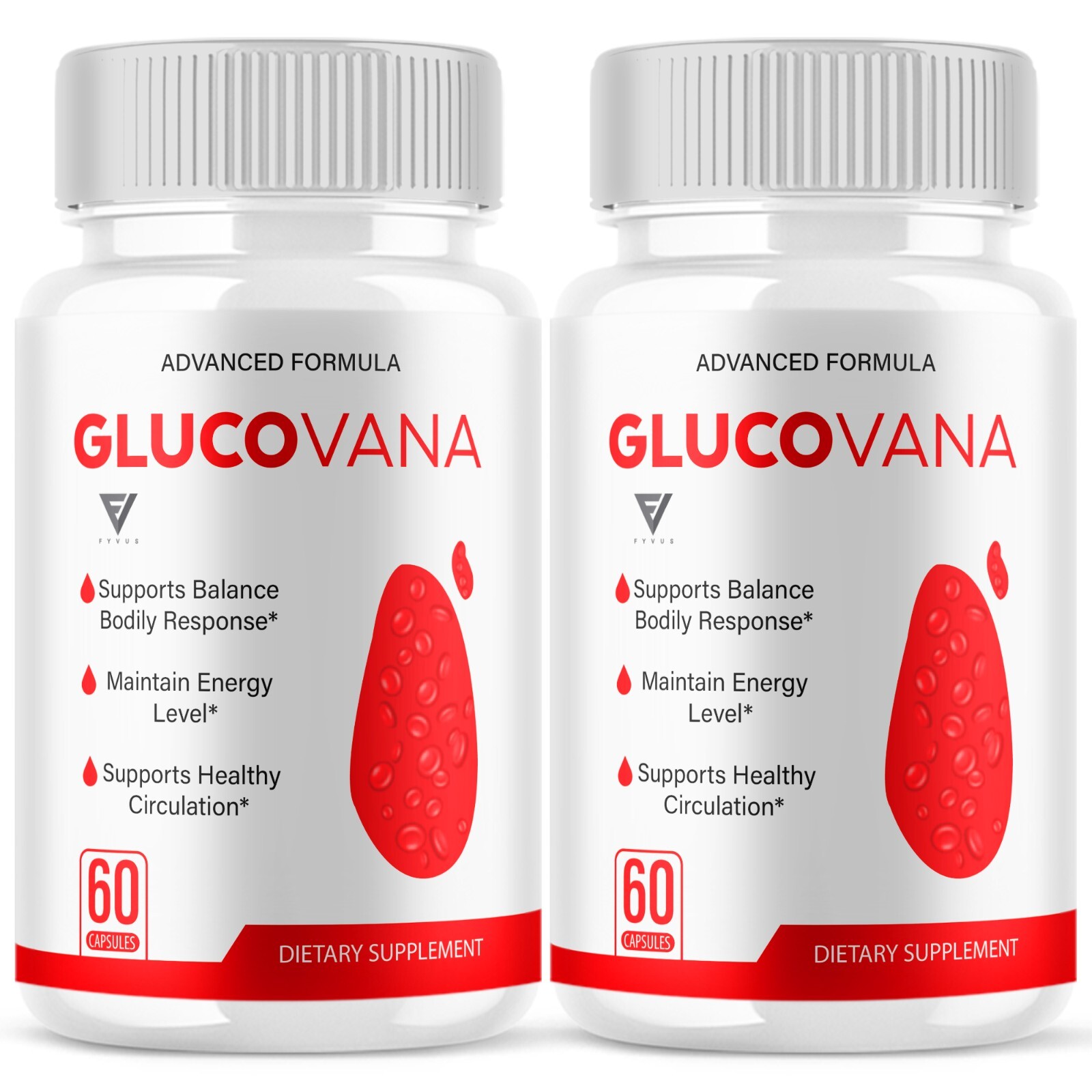 (2 Pack) Glucovana Pills, Glucovana Advanced Blood Health Formula (120 Capsules)