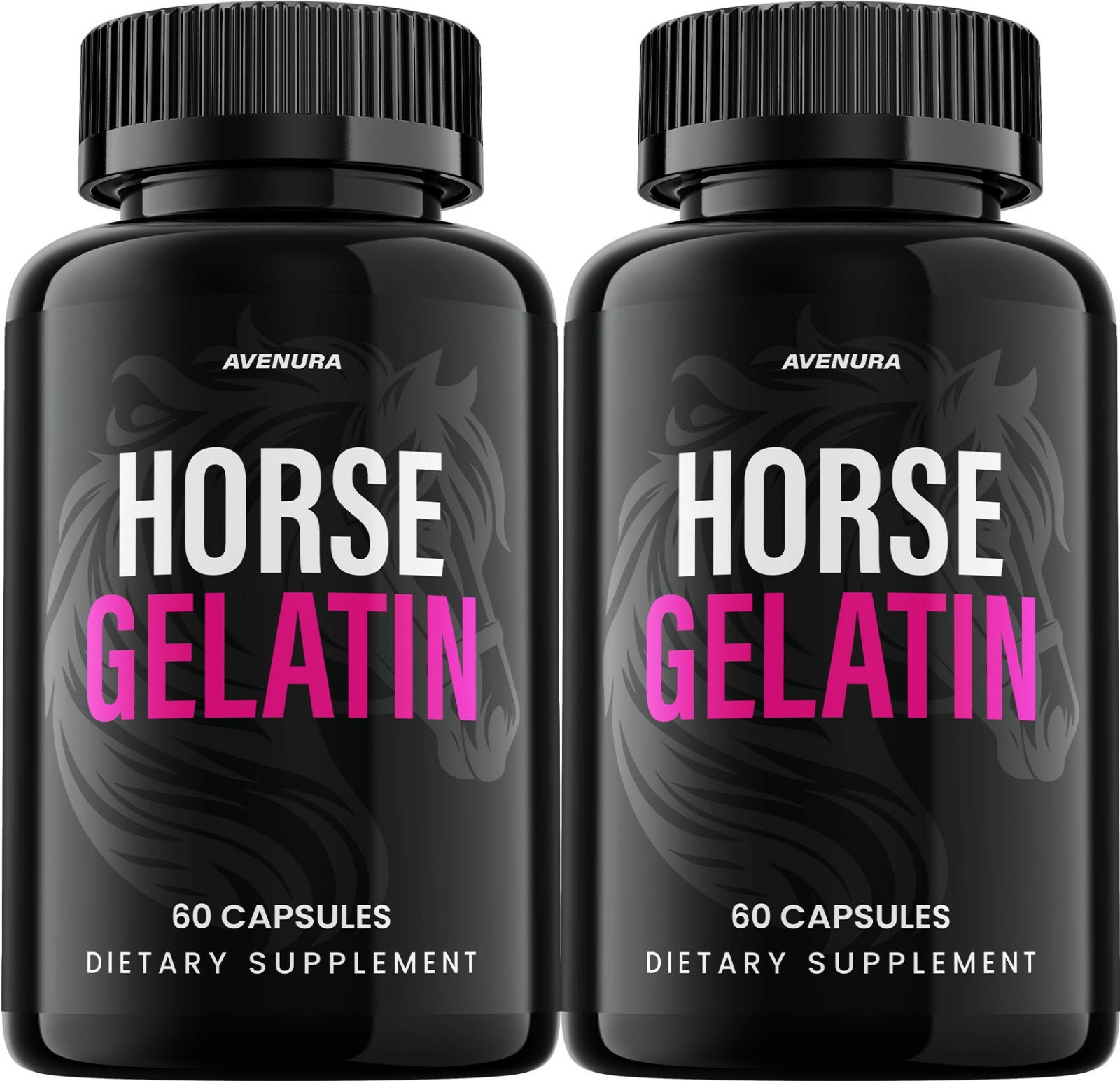 (2 Pack) Horse Gelatin Capsules – HorseGelatin Pills Advanced Formula Supplement