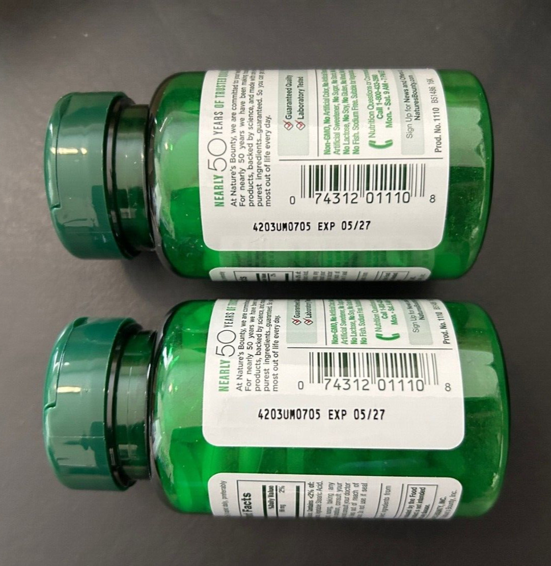 2 Pack Nature’s Bounty Potassium 99 mg 200 Caplets Total Exp 5/2027
