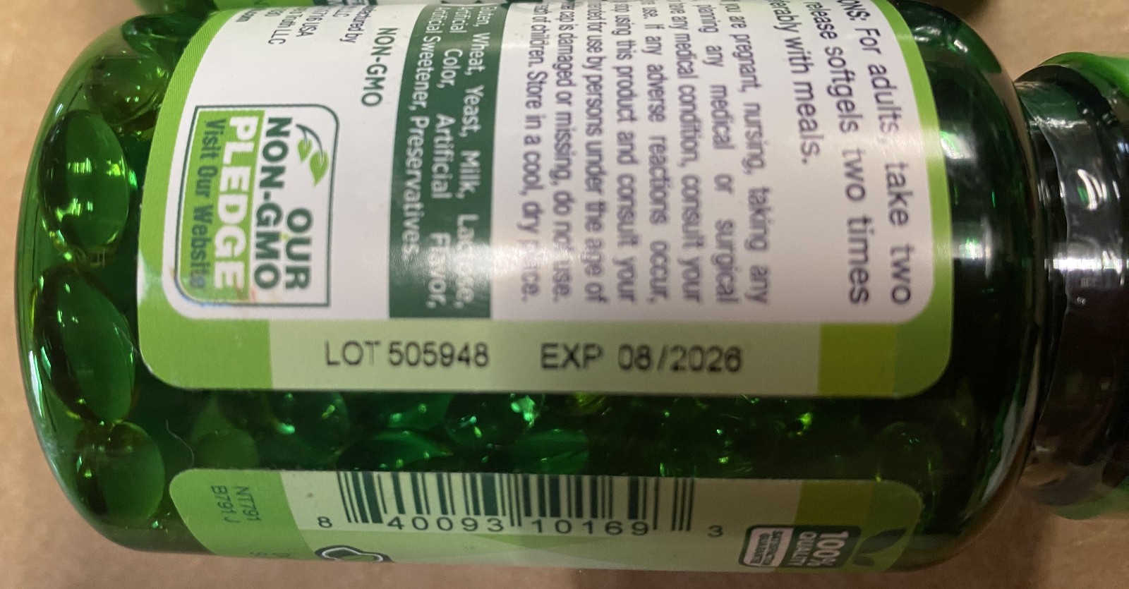 2 Pack Nature’s Truth Odorless Garlic Extract 2,400 mg Softgels 120ct Exp 7/2026