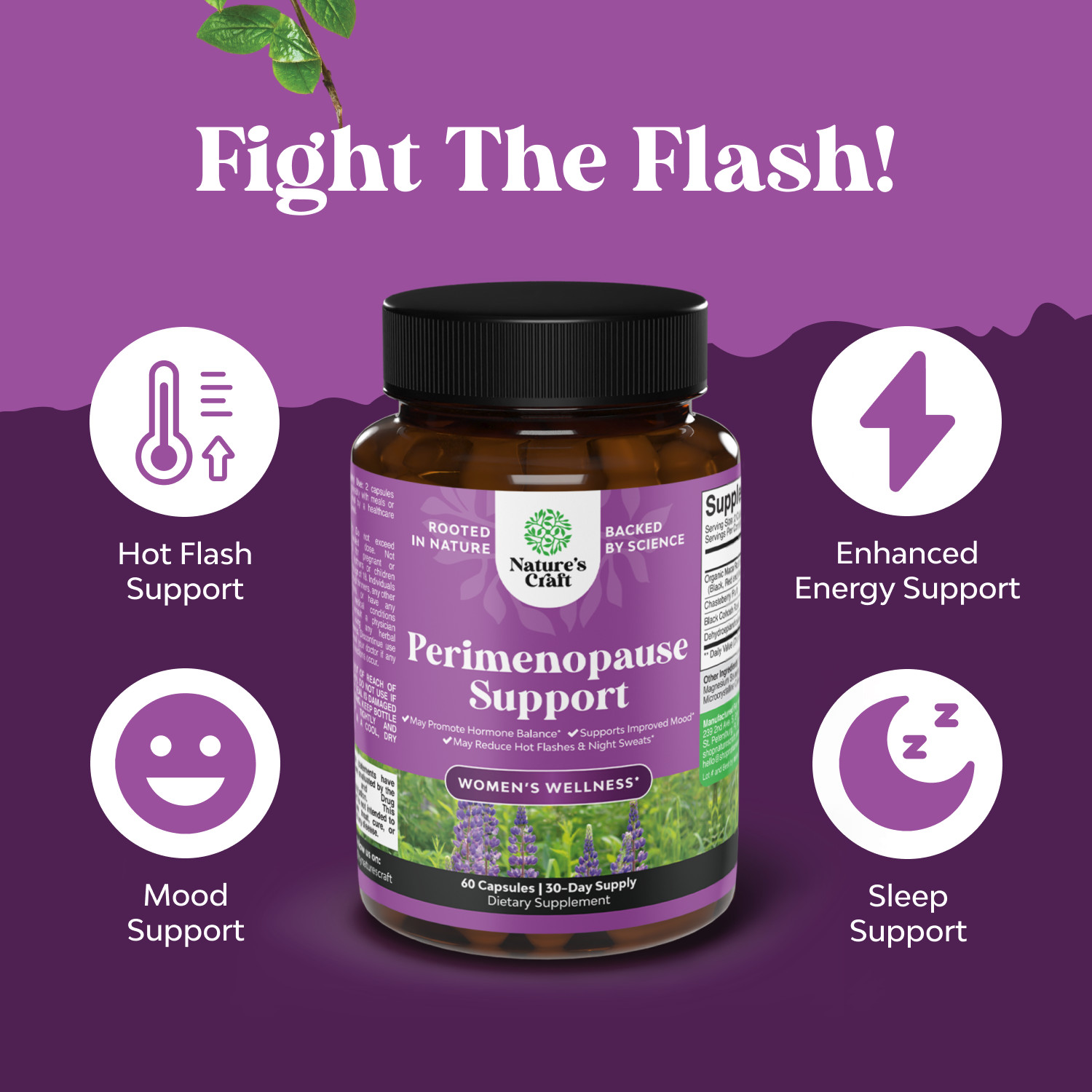 Complete Perimenopause Supplement for Women – Multibenefit Menopause Relief 60ct