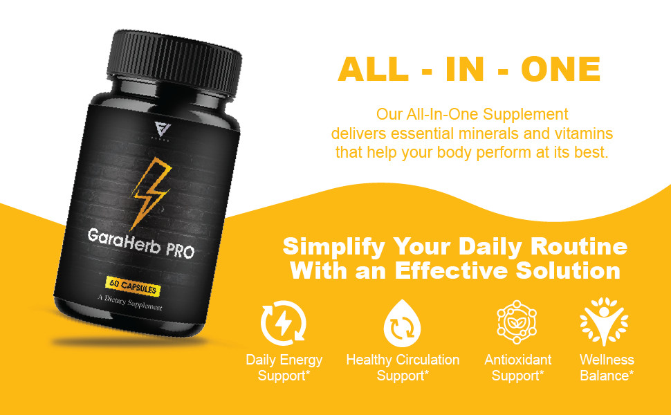 (3 Pack) Garaherb Pro Premium Performance Capsules, Garaherb Pill (180 Capsules)