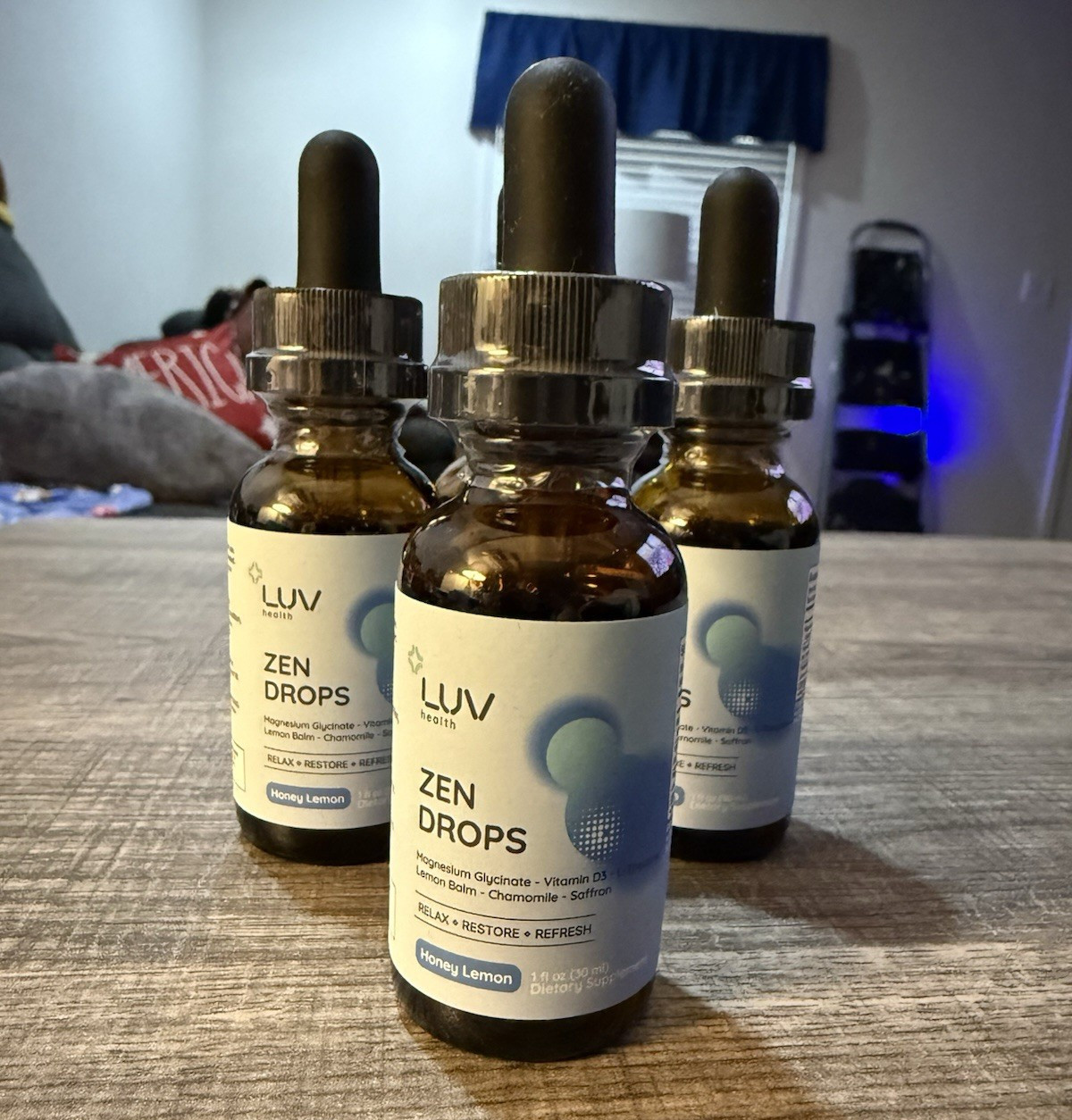 LUV Health Zen Drops Dietary Supplement, Honey Lemon Drops, 1 fl oz (30 mL)