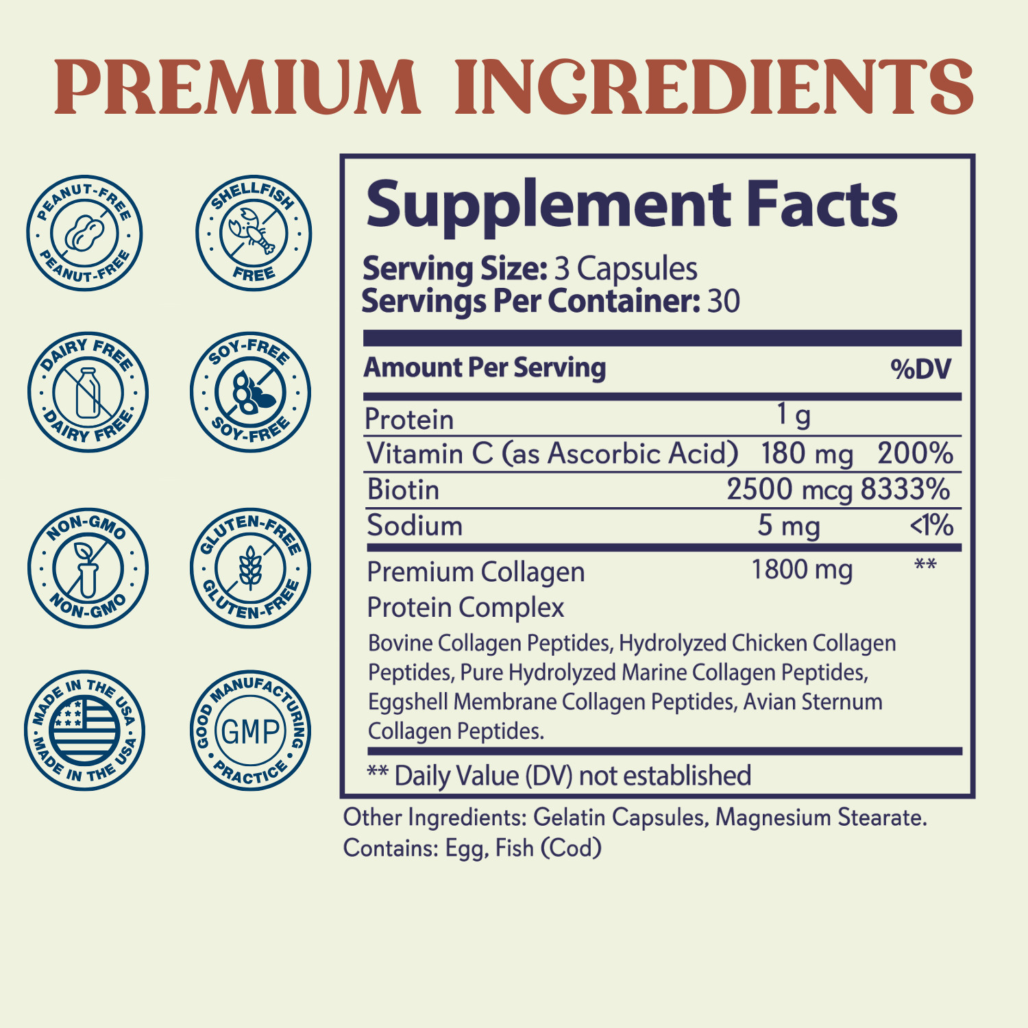 Beyond Collagen Multi Collagen Capsules Types I, II, III, V & X Expiration 11/26