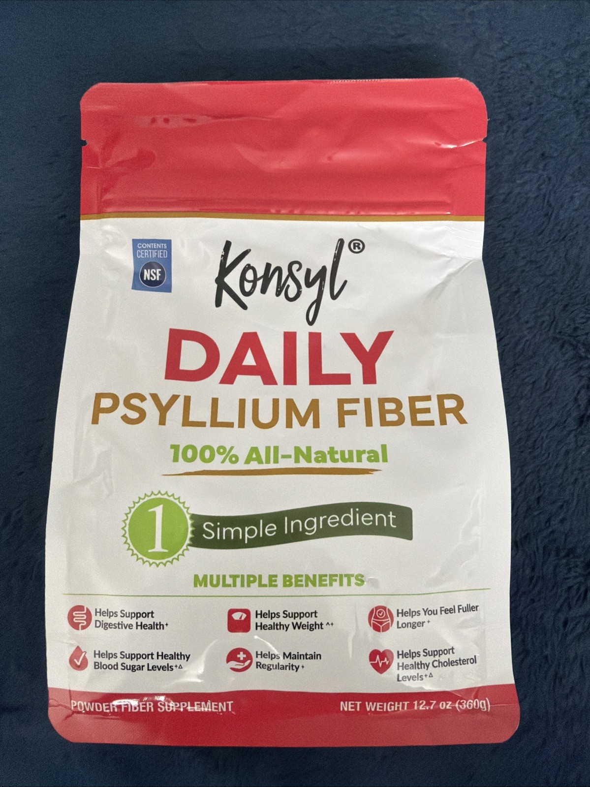 NEW Konsyl Daily Psyllium Fiber Powder supple 12.7 oz 60 Servings Exp 4/28