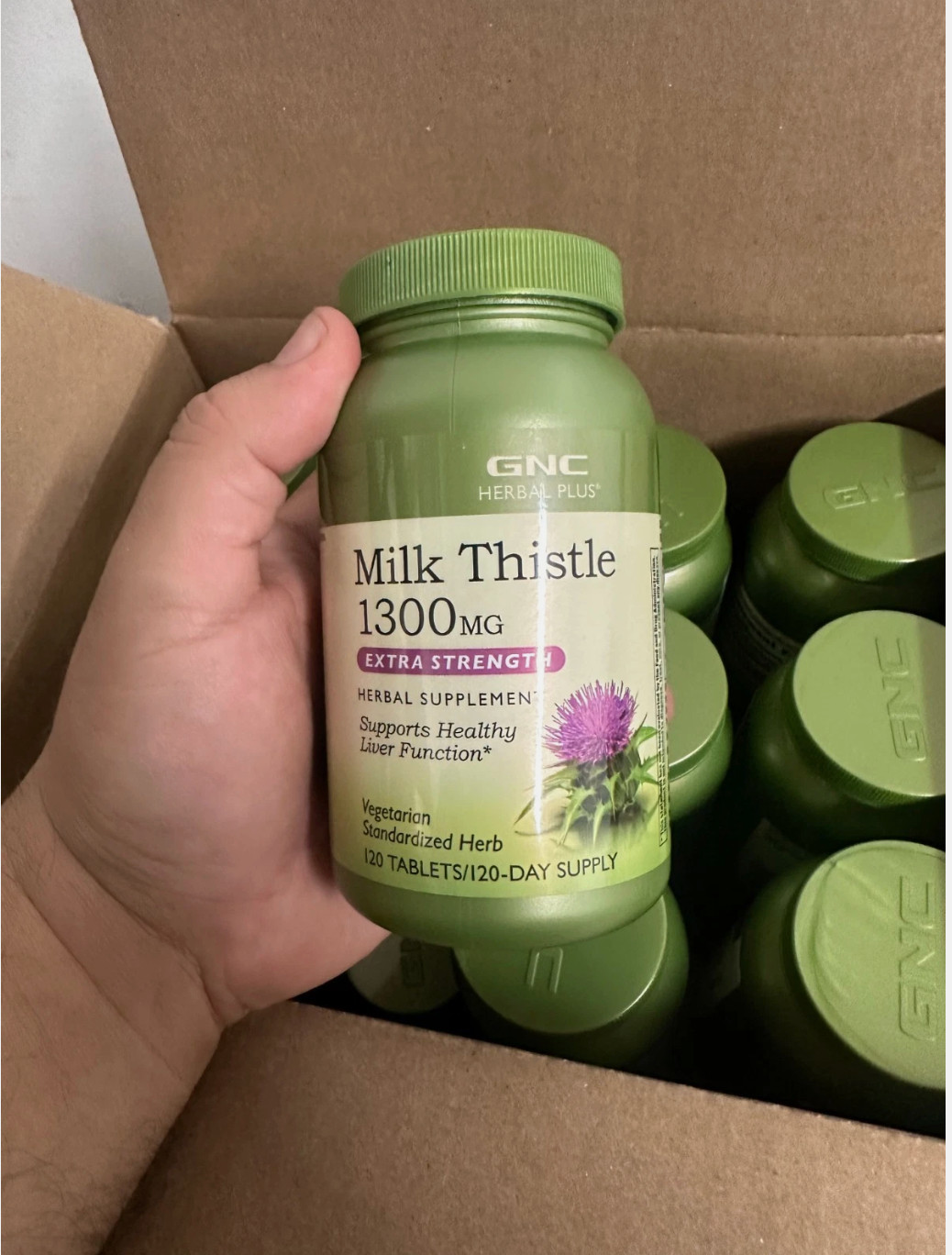 GNC Herbal Plus Milk Thistle 1300mg Extra Strength 120 TABLET Wholesale 24 unit