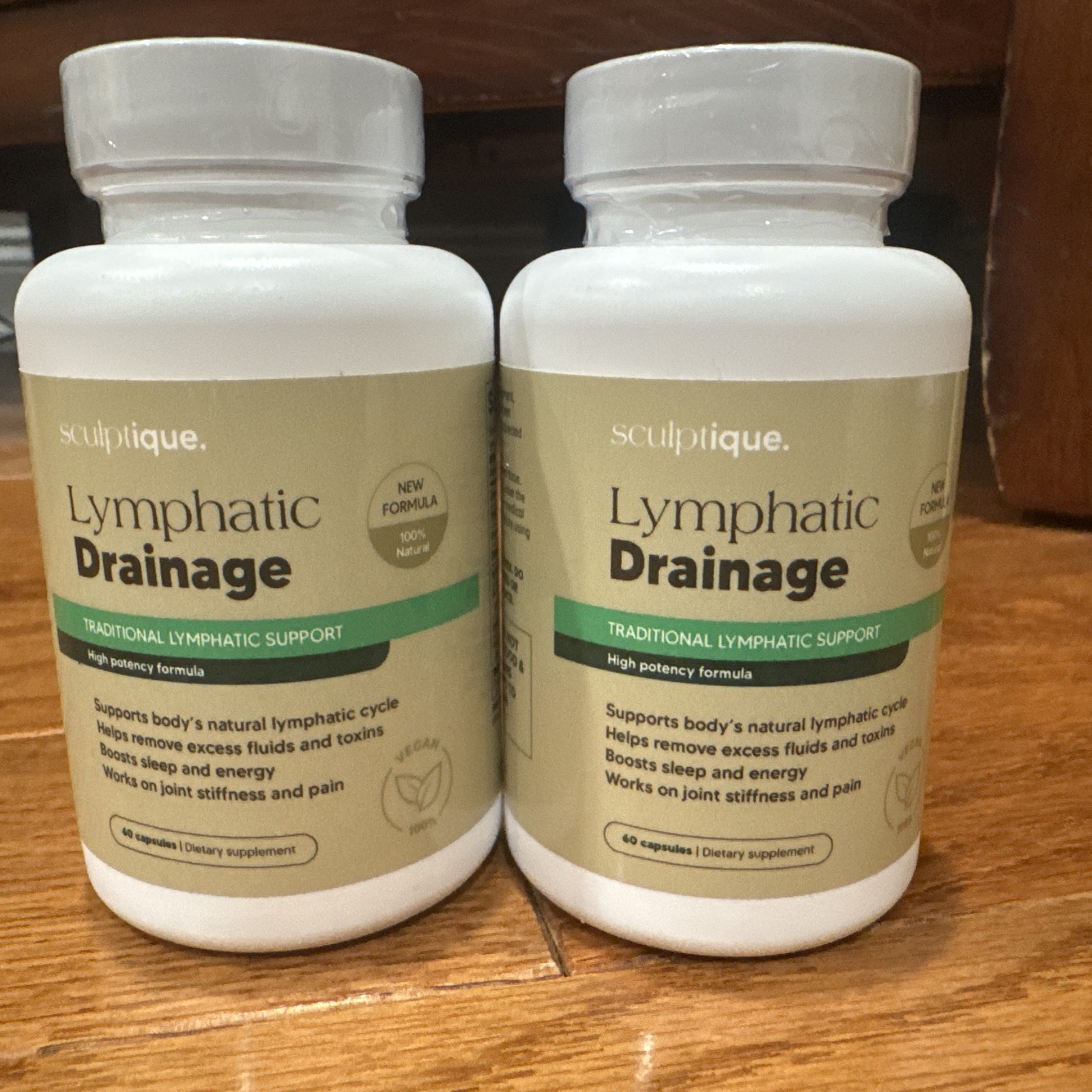 2 X Sculptique Lymphatic Drainage Supplement 60 Capsules Vegan Exp 03/28
