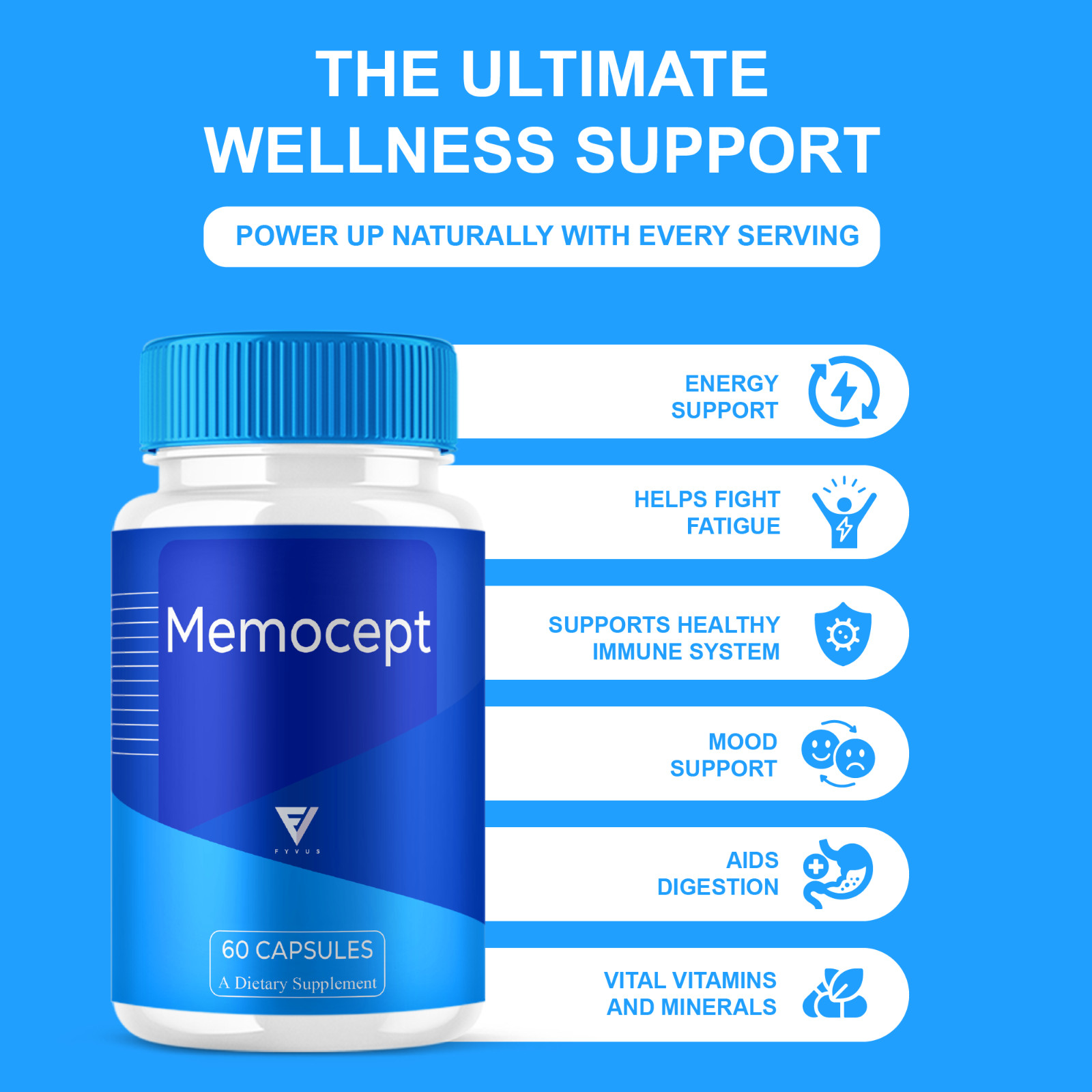 Memocept Advanced Brain Support, Memocept Supplement (60 Capsules)