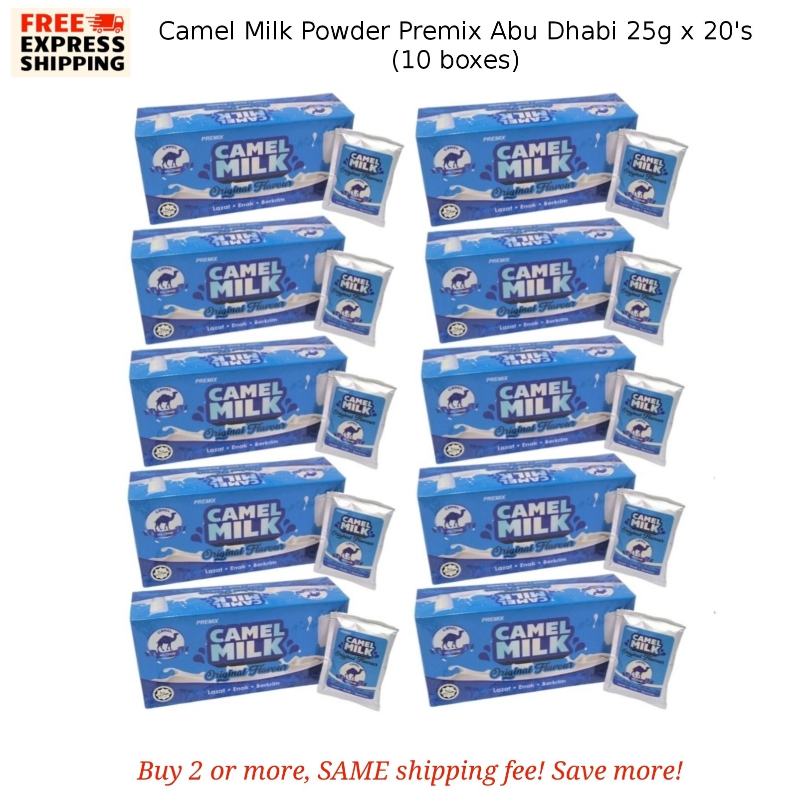 10x Abu Dhabi Camel Milk Powder 25g x 20’s High Protein Calcium Easy to Digest