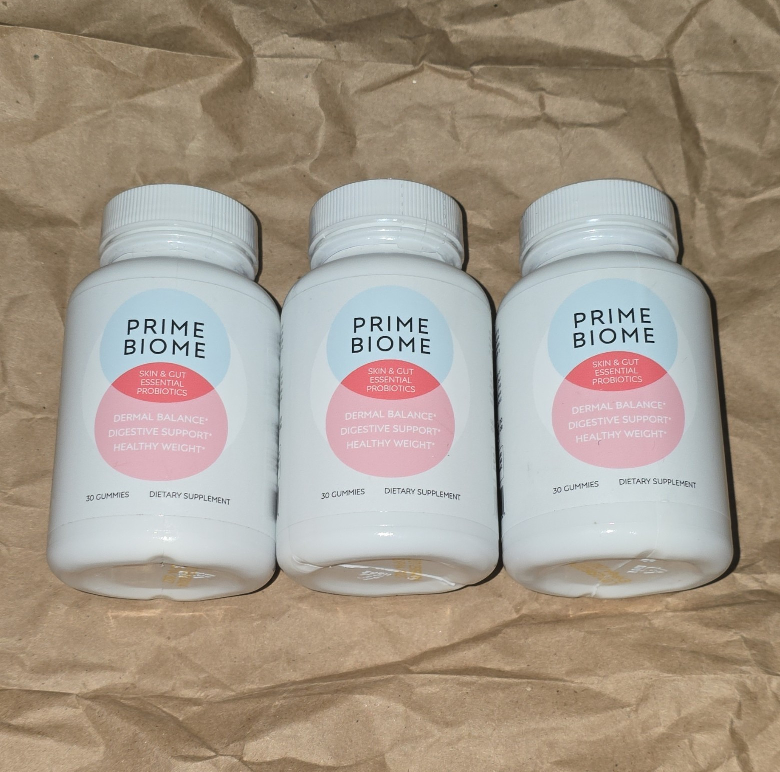 Prime Biome Probiotic Gummies 30 Ct 500M CFU Digestive/Weight Support Exp 04/27