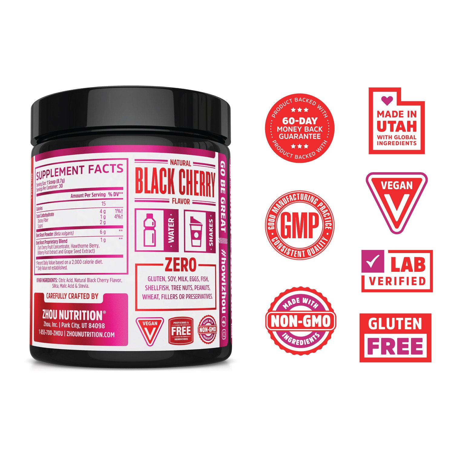 Zhou Beet Complete | Black Cherry Flavor | 9.24 oz
