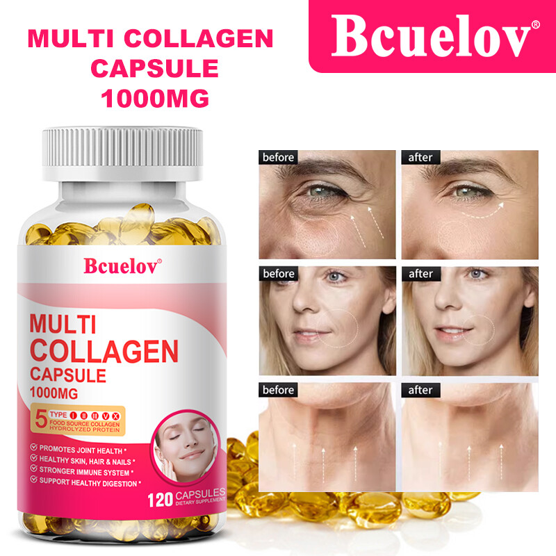 Multi Collagen Peptides Capsules-Hydrolyzed Protein Peptides (Type I,II,III,V,X)