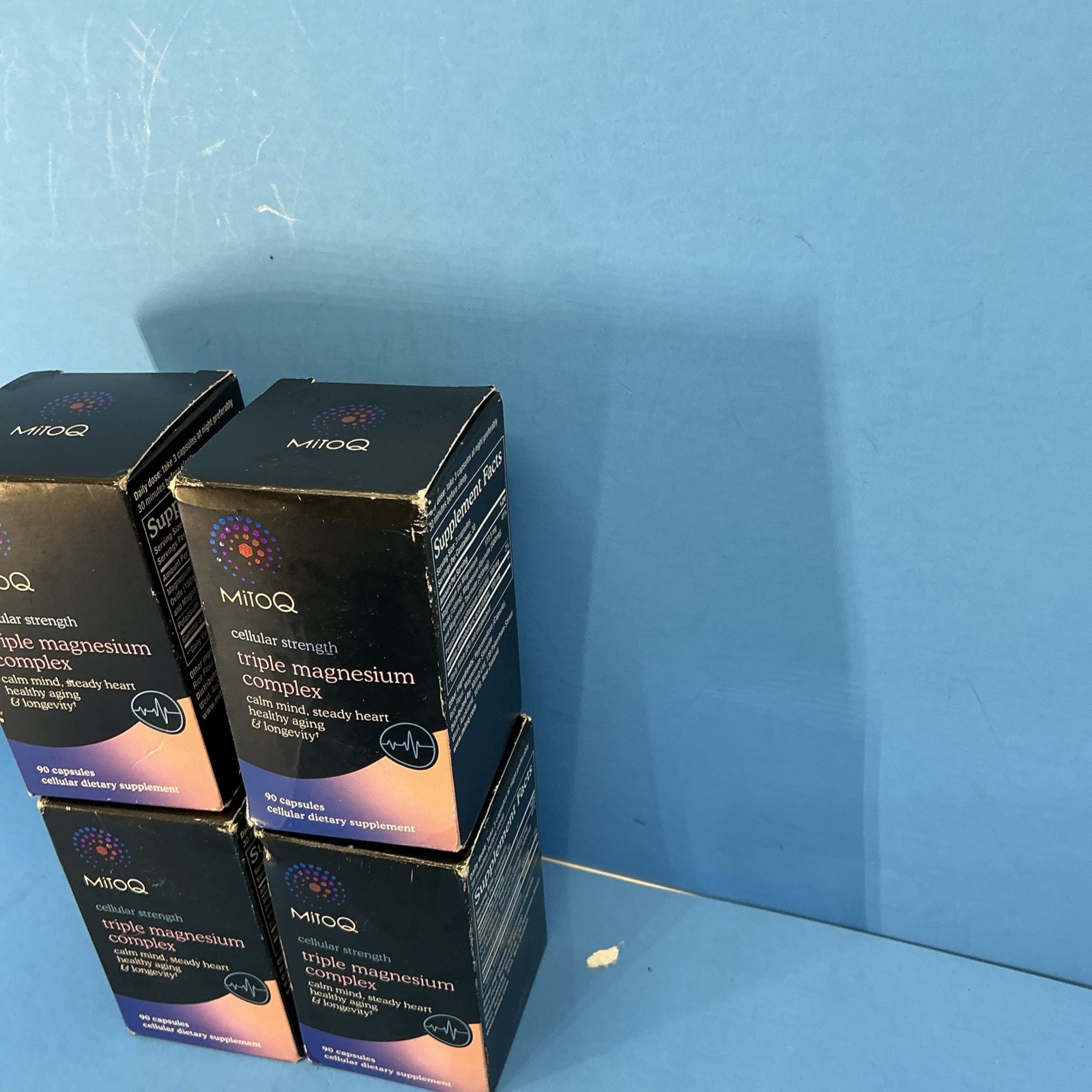 4 MitoQ Triple Magnesium Complex 90 Capsules Magnesium Glycinate Taurate Orotate