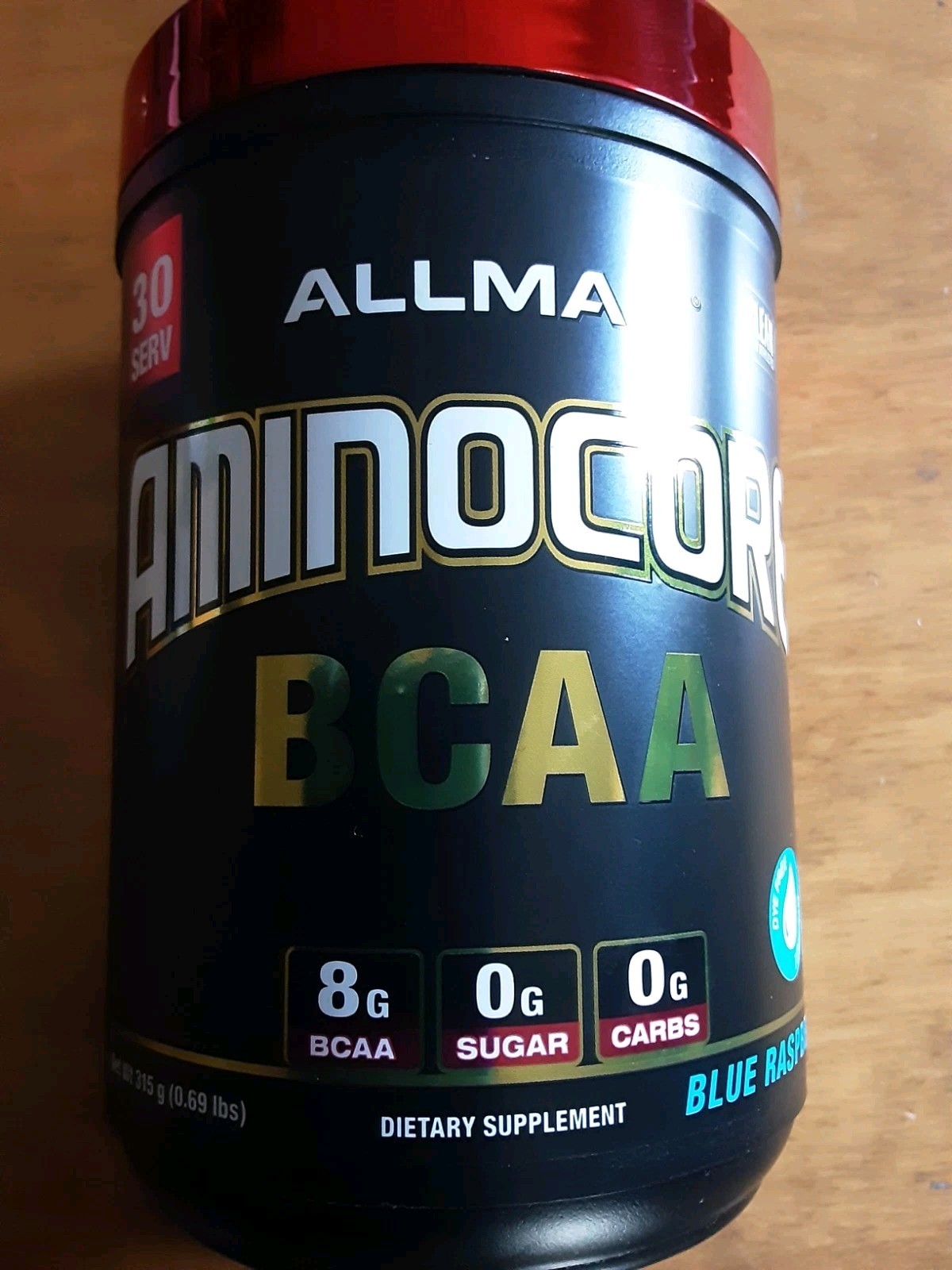 AminoCore BCAA Supplement Blue Raspberry, 0.69 LBS (315g) Expires 12/25