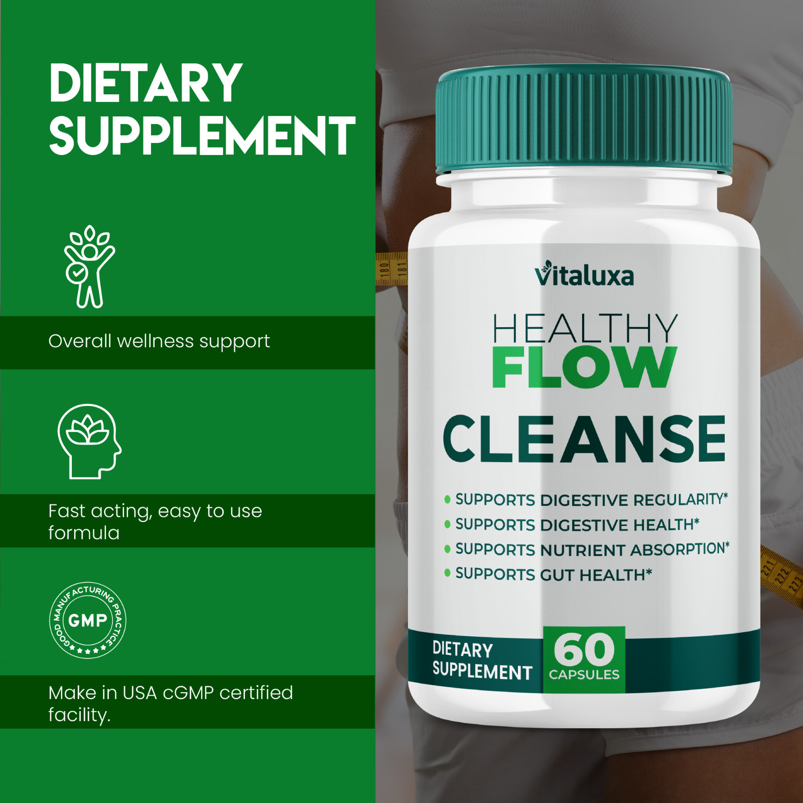(2 Pack) Healthy Flow Cleanse Capsules, HealthyFlow Blood Support (120 Capsules)