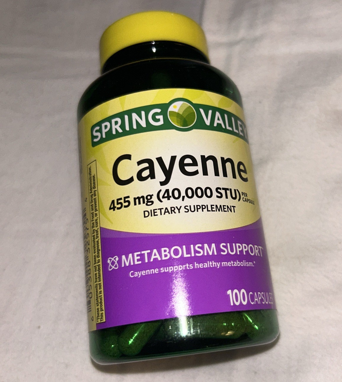 Spring Valley Cayenne Pepper Capsules • Capsaicin STU 40,000 • 100 Pills