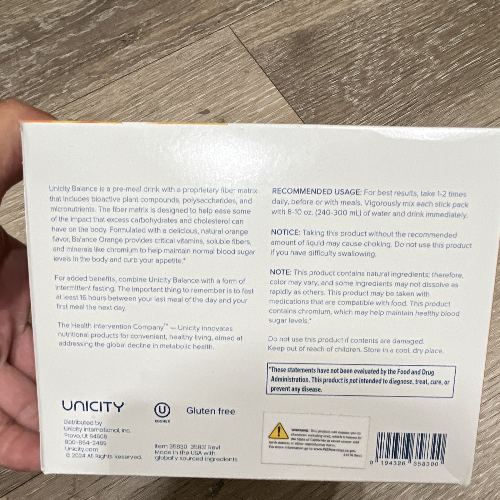 Unicity Balance Drink Mix Powder Orange Flavor 30 Stick Packs 7.65 oz