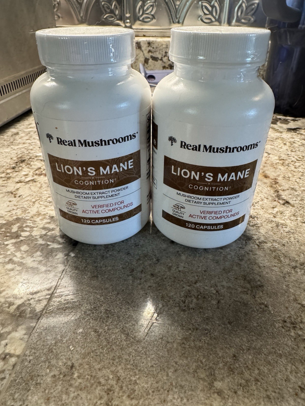 Real Mushrooms Lion’s Mane Mushroom Extract Powder Capsules for Cognition 120